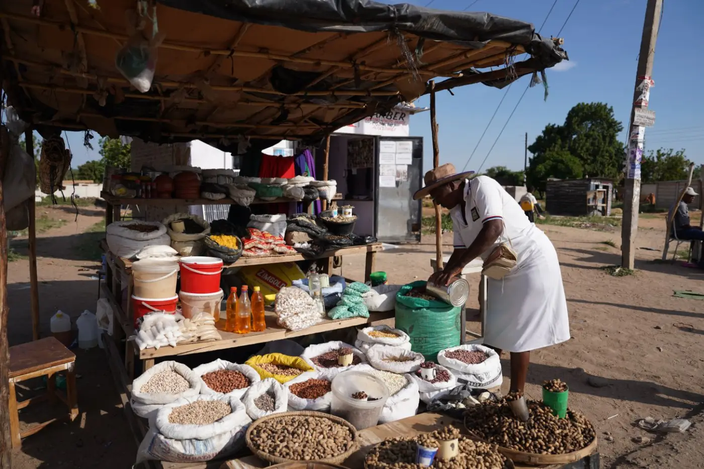 Community members participating in a livelihoods activity